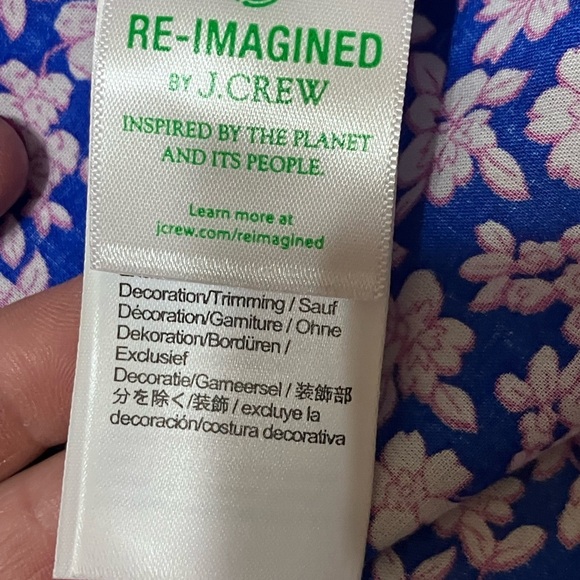 NWT J Crew Long-sleeve floral ruffle-shoulder top - Picture 7 of 7